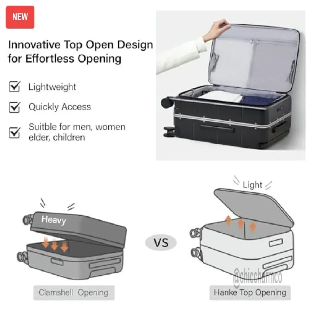 20-Inch Hard Shell Carry-On Luggage with Spinner Wheels & TSA Lock